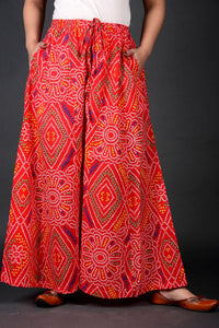 red bandhej jaipuri print cotton palazzo jaipuri cotton kurta set kurti for women ethnic wear pure cotton palazzo with pockets