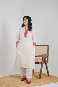 Off White Rani Full Suit Set