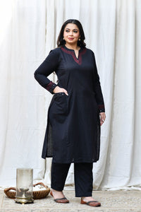 Black Avani Suit Set with Bandhej Dupatta
