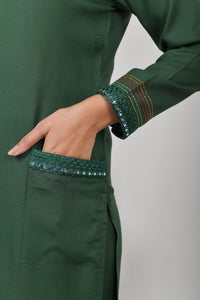 Green Avani Suit Set with Dola Silk Dupatta