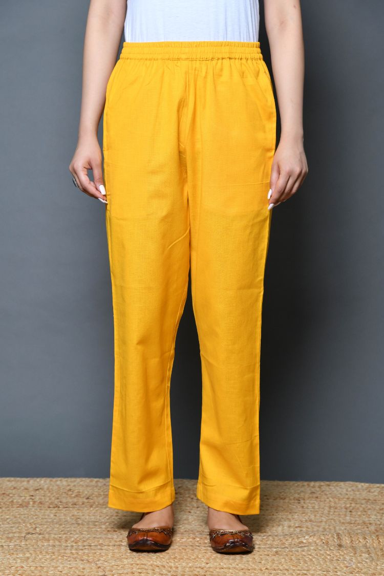 Buy Yellow White Ankle Women Check Pant Brocade Silk for Best Price  Reviews Free Shipping