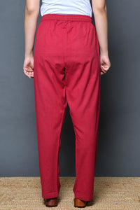 Maroon Rayon Pajama Pants