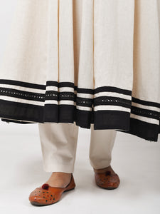 Ivory Ebony Monochrome Anarkali Suit Set