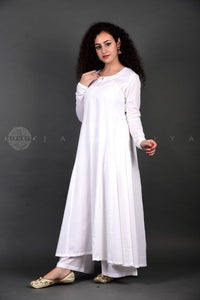 plain white cotton anarkali kurta kurti Jaipuri kurti for women ethnic wear ladies stylish new latest