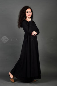 plain black cotton anarkali kurta kurti Jaipuri kurti for women ethnic wear ladies stylish new latest