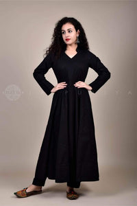 black angarkha cotton kurta kurti Jaipuri kurti for women ethnic wear ladies stylish new latest